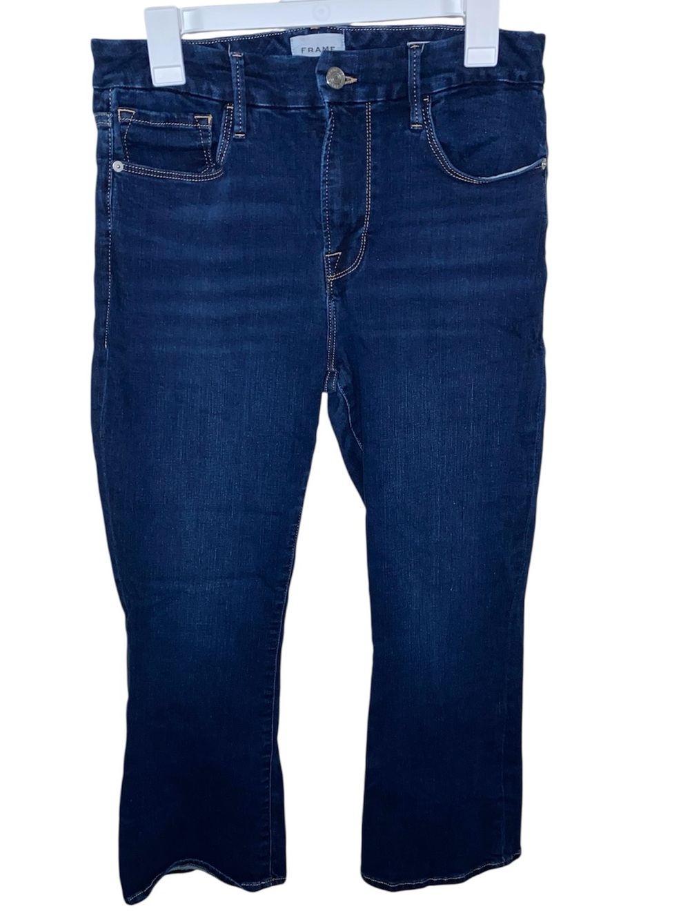 FRAME Le Crop Mini Boot Denim Jeans in Cobbert - Picture 2 of 6